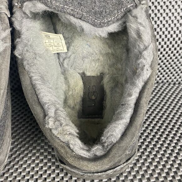 Ugg Ascot Moccasins Slippers Loafers Mens Size 10 Gray Leather Shearling Slip On main image 6